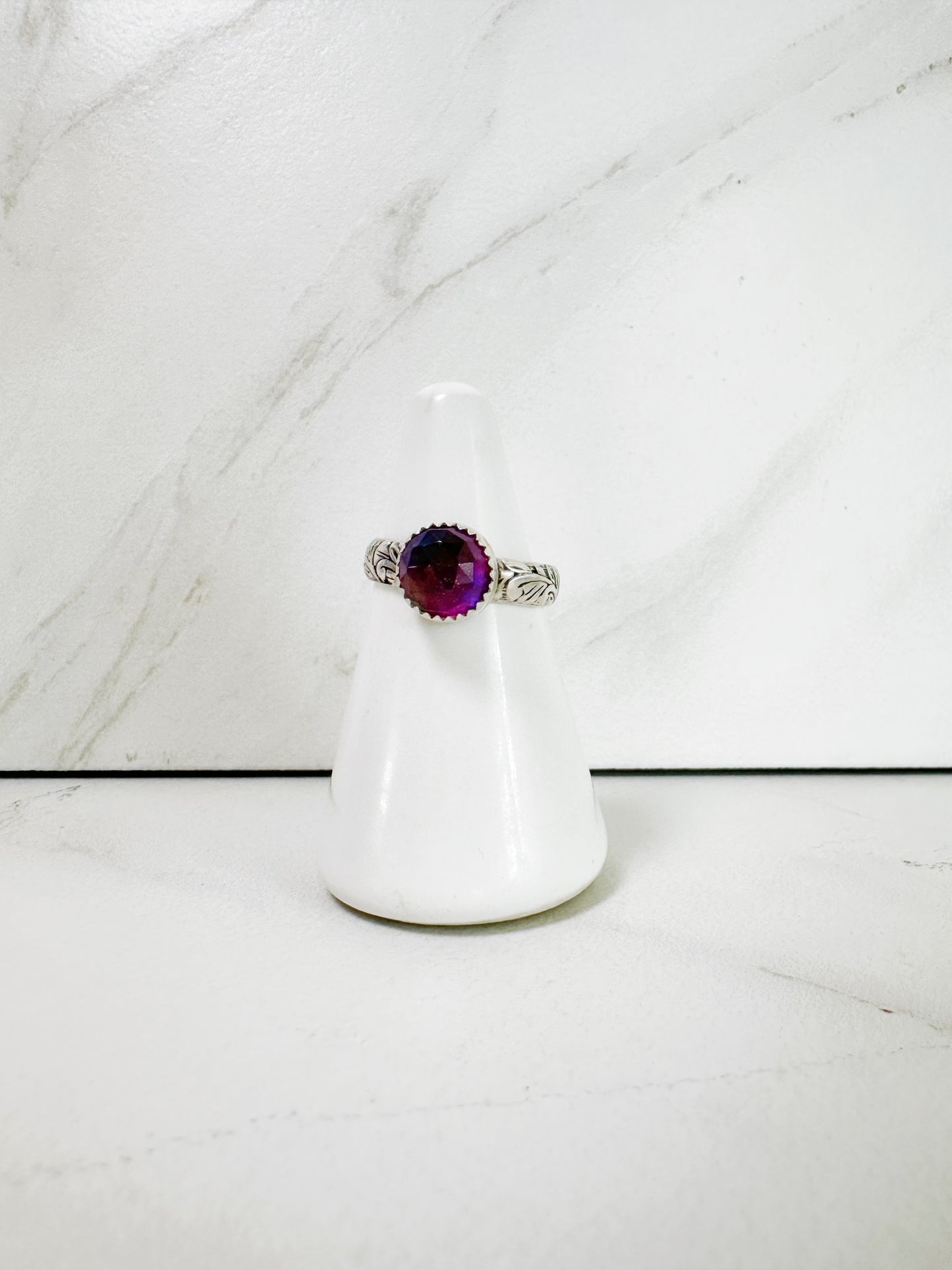 Purple Aurora Opal Ring
