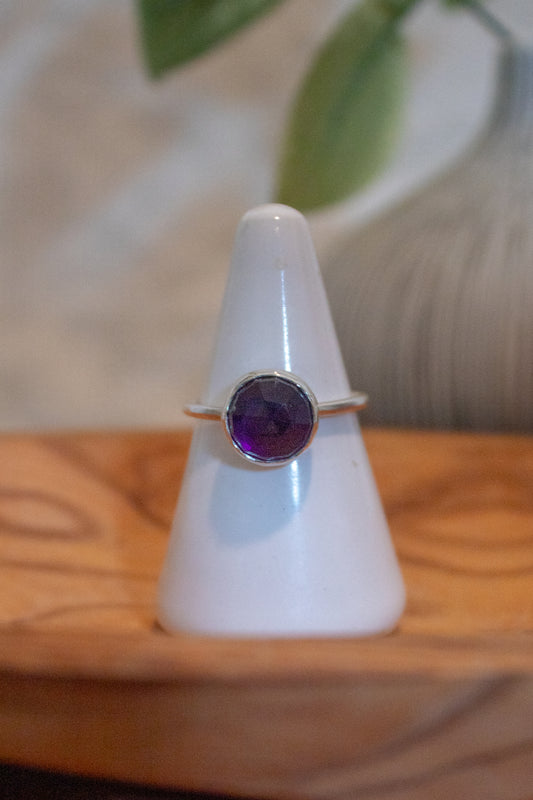 Plain Bezel Amethyst Ring Size 8.25