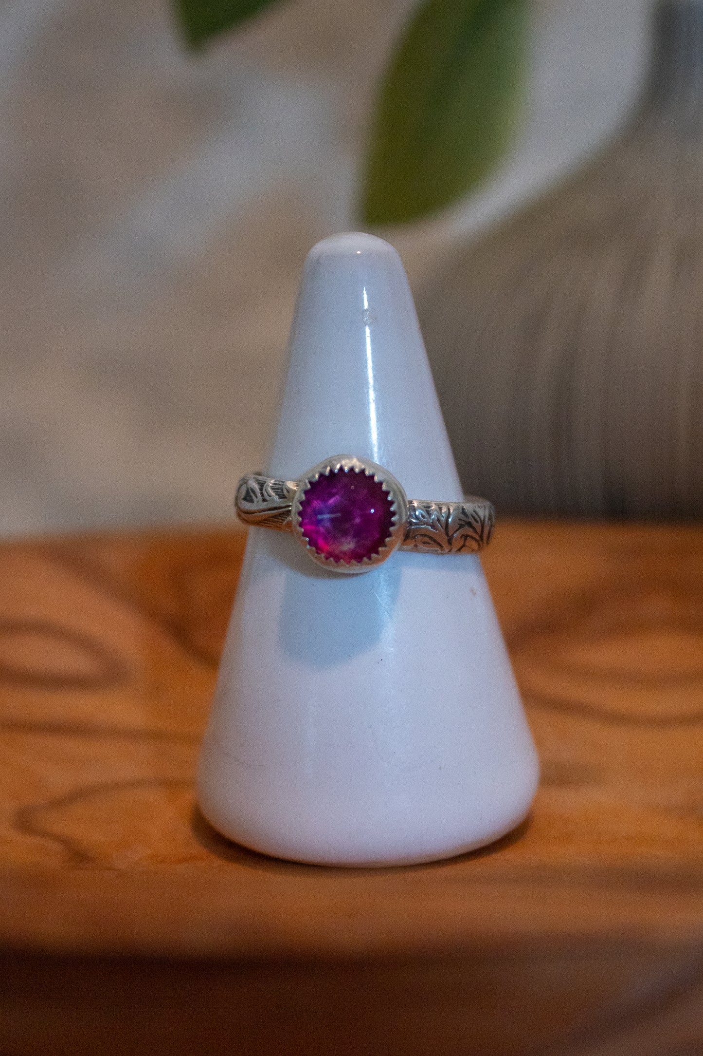 Purple Aurora Opal Ring
