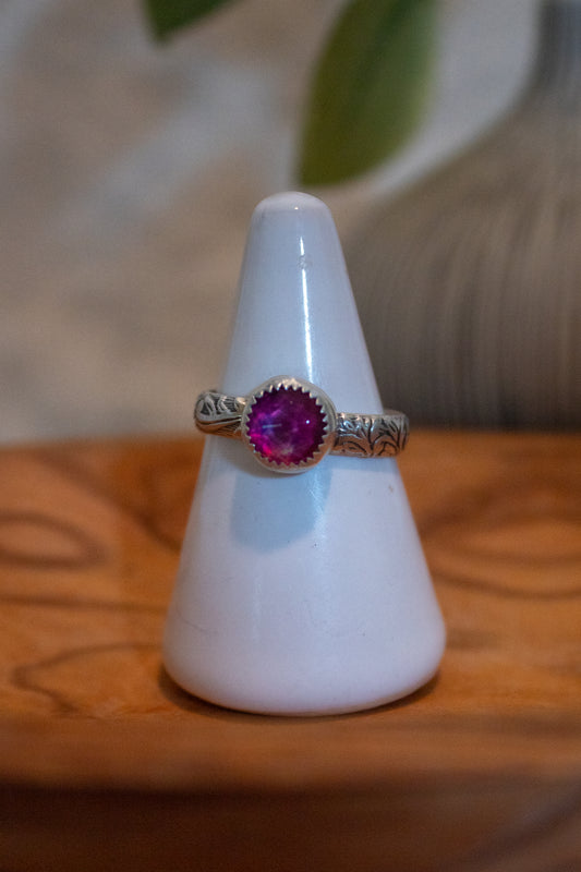 Purple Aurora Opal Ring