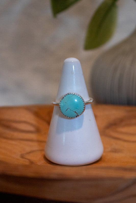 Round Turquoise Ring Size 7