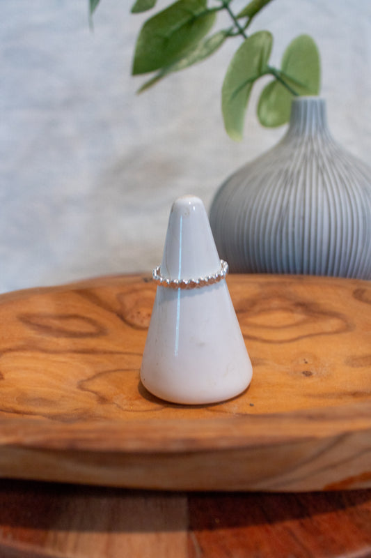 Sterling Silver Dot Bead Stacker Rings