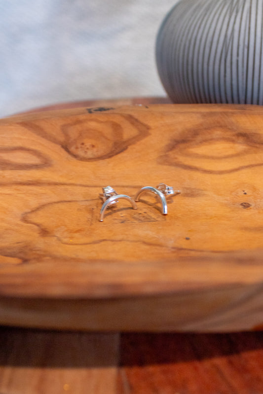 Sterling Silver Arc Earrings