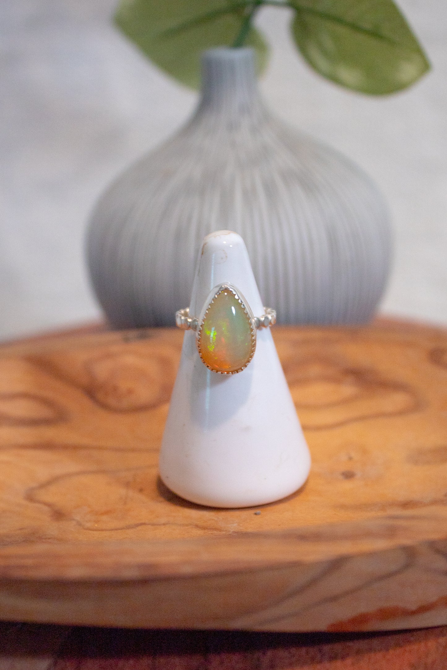 Ethiopian Opal Sterling Silver Ring Size 5