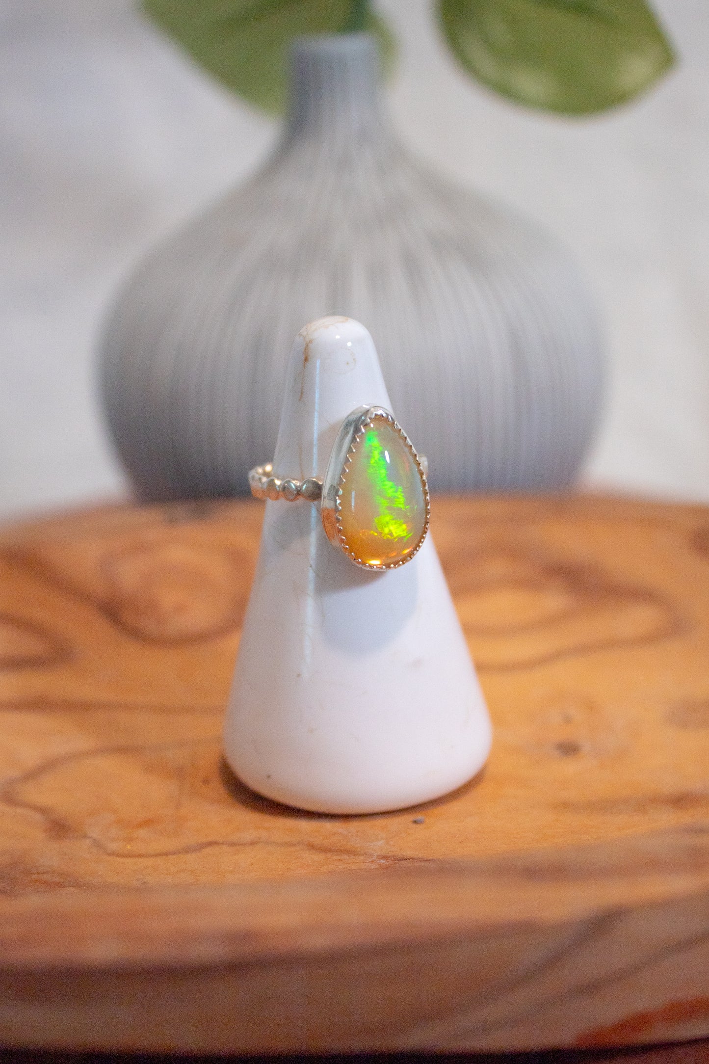 Ethiopian Opal Sterling Silver Ring Size 5
