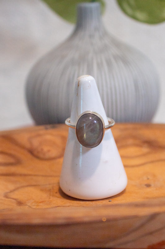 Plain Bezel Labradorite Ring Size 7