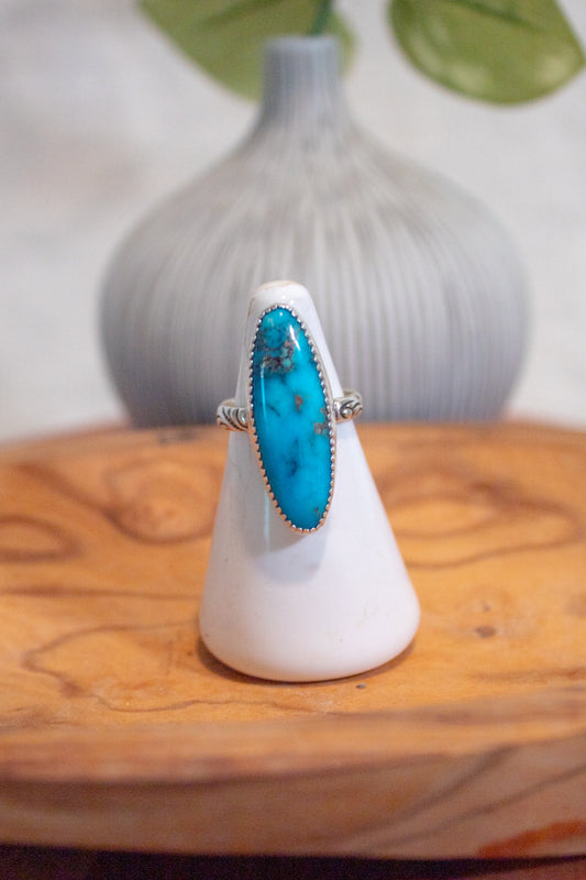 Long Turquoise Ring Size 5.5