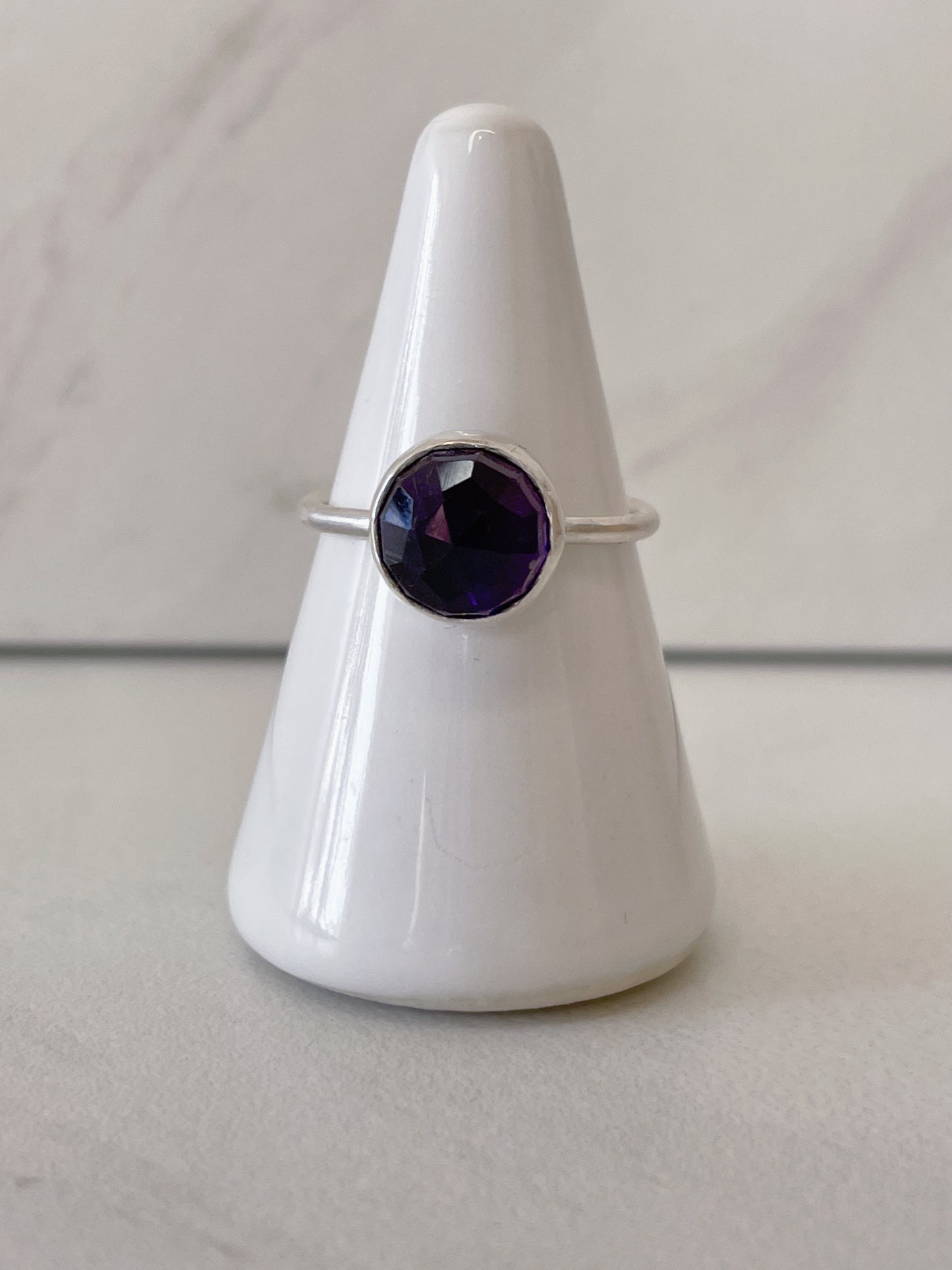 Plain Bezel Amethyst Ring Size 8.25