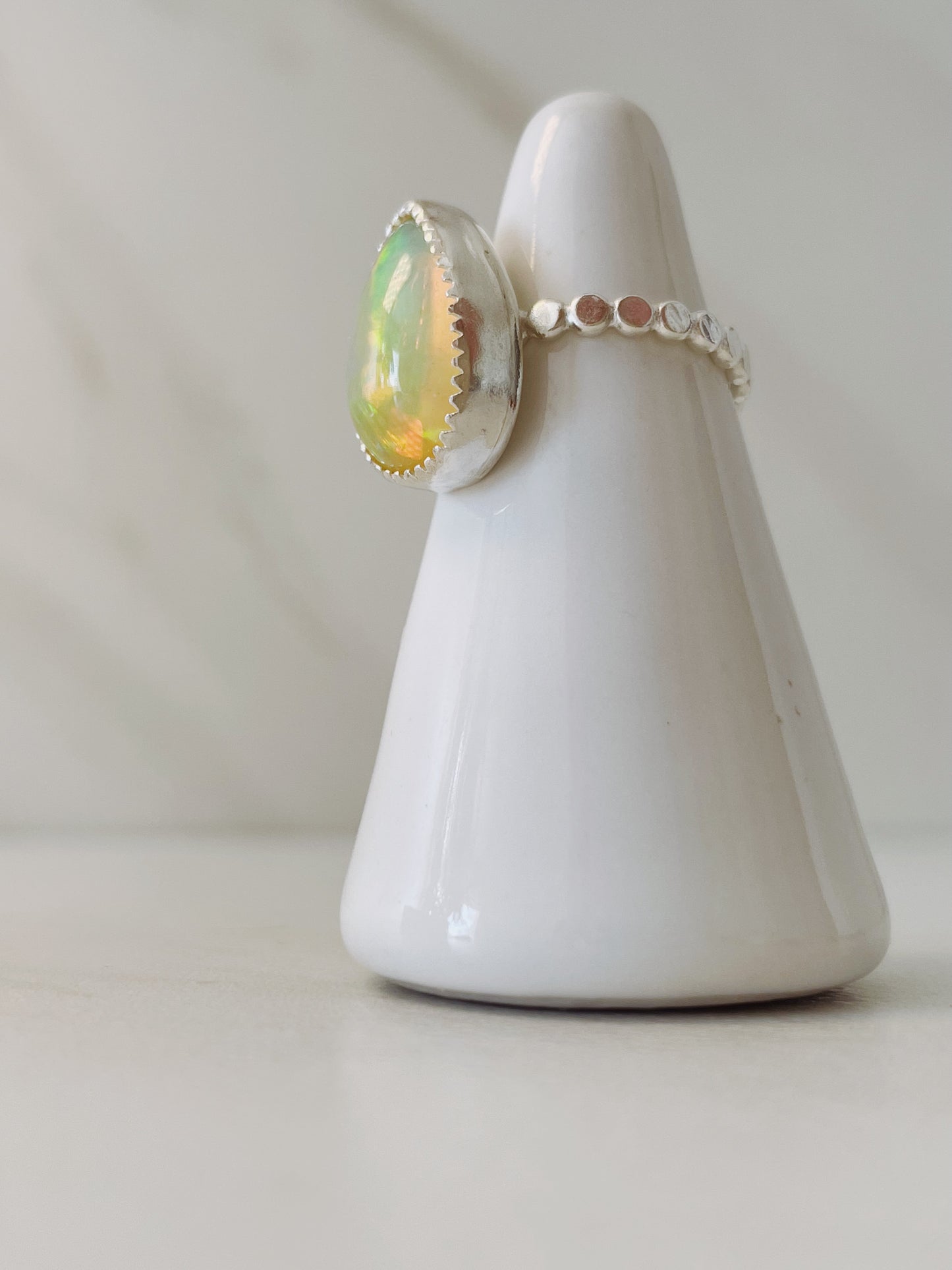 Ethiopian Opal Sterling Silver Ring Size 5