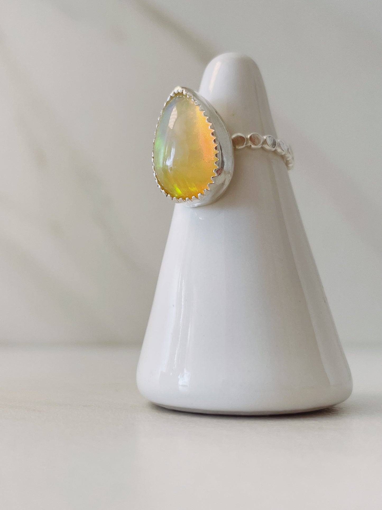 Ethiopian Opal Sterling Silver Ring Size 5