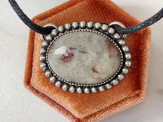 Bolo Inspired Necklace Lace Agate