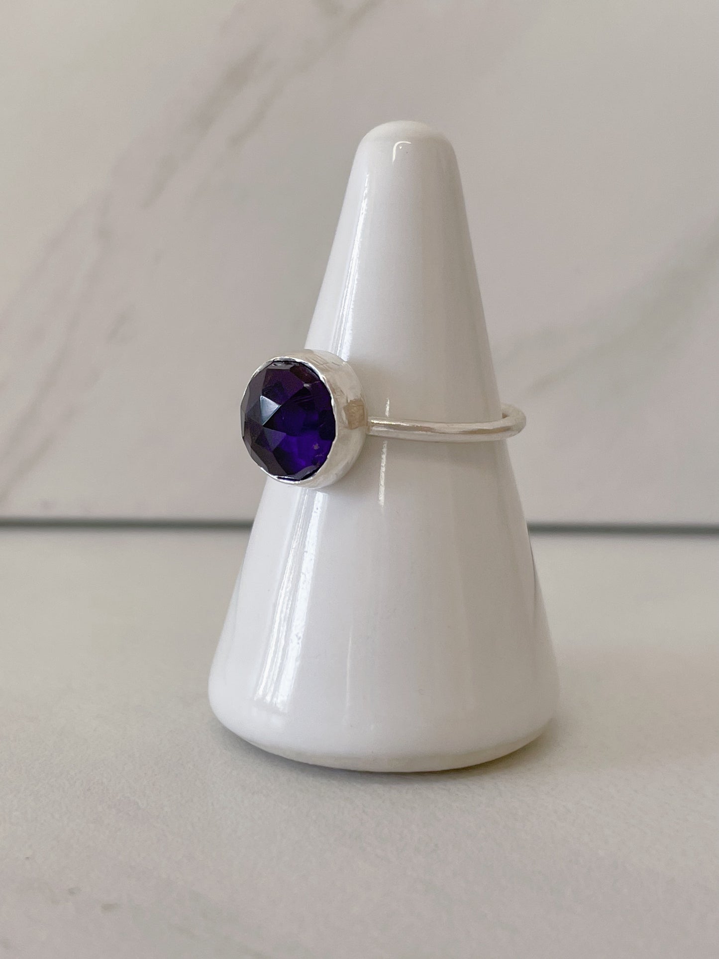 Plain Bezel Amethyst Ring Size 8.25