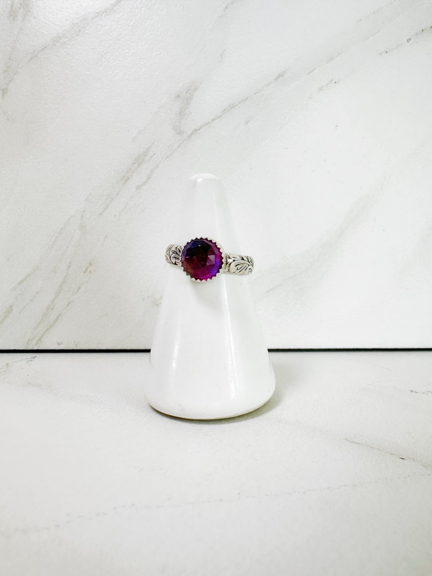 Purple Aurora Opal Ring Size 9