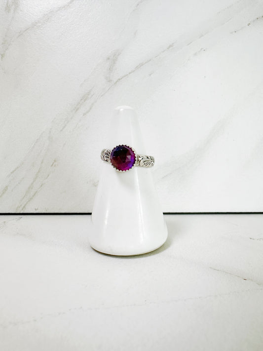 Purple Aurora Opal Ring Size 9