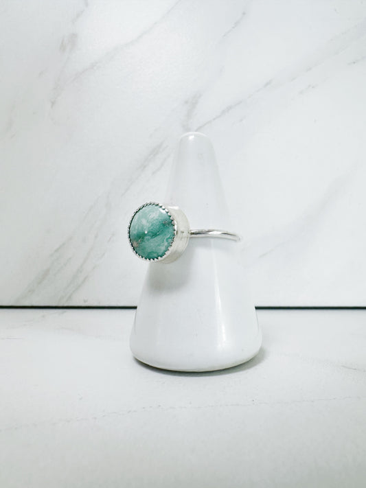 Round Turquoise Ring Size 8.25