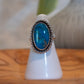 Genuine Oval Turquoise Ring with Rope Embellishment Size 5.75