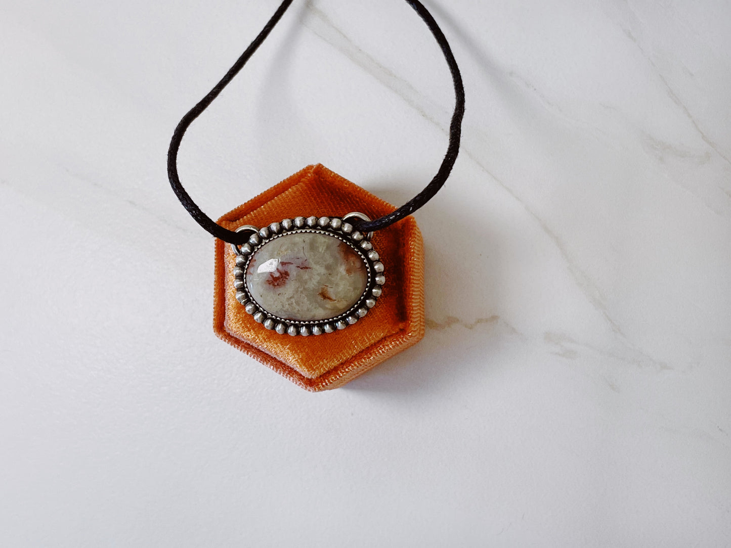 Bolo Inspired Necklace Lace Agate