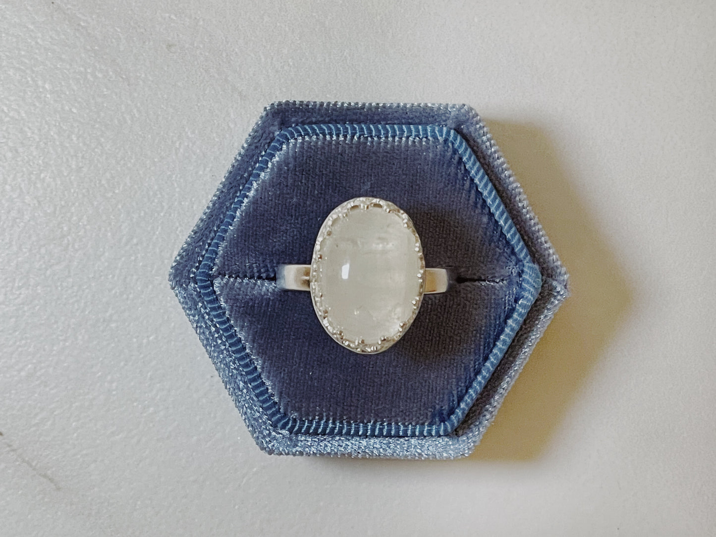 Crown Moonstone Ring Size 8.75