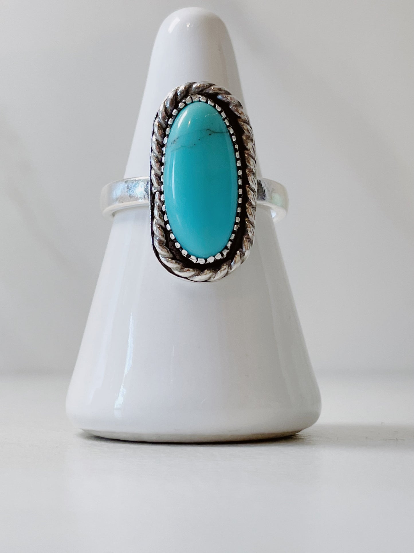 Oval Turquoise Ring Size 9