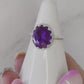 Sterling Silver Crown Amethyst Ring Size 7