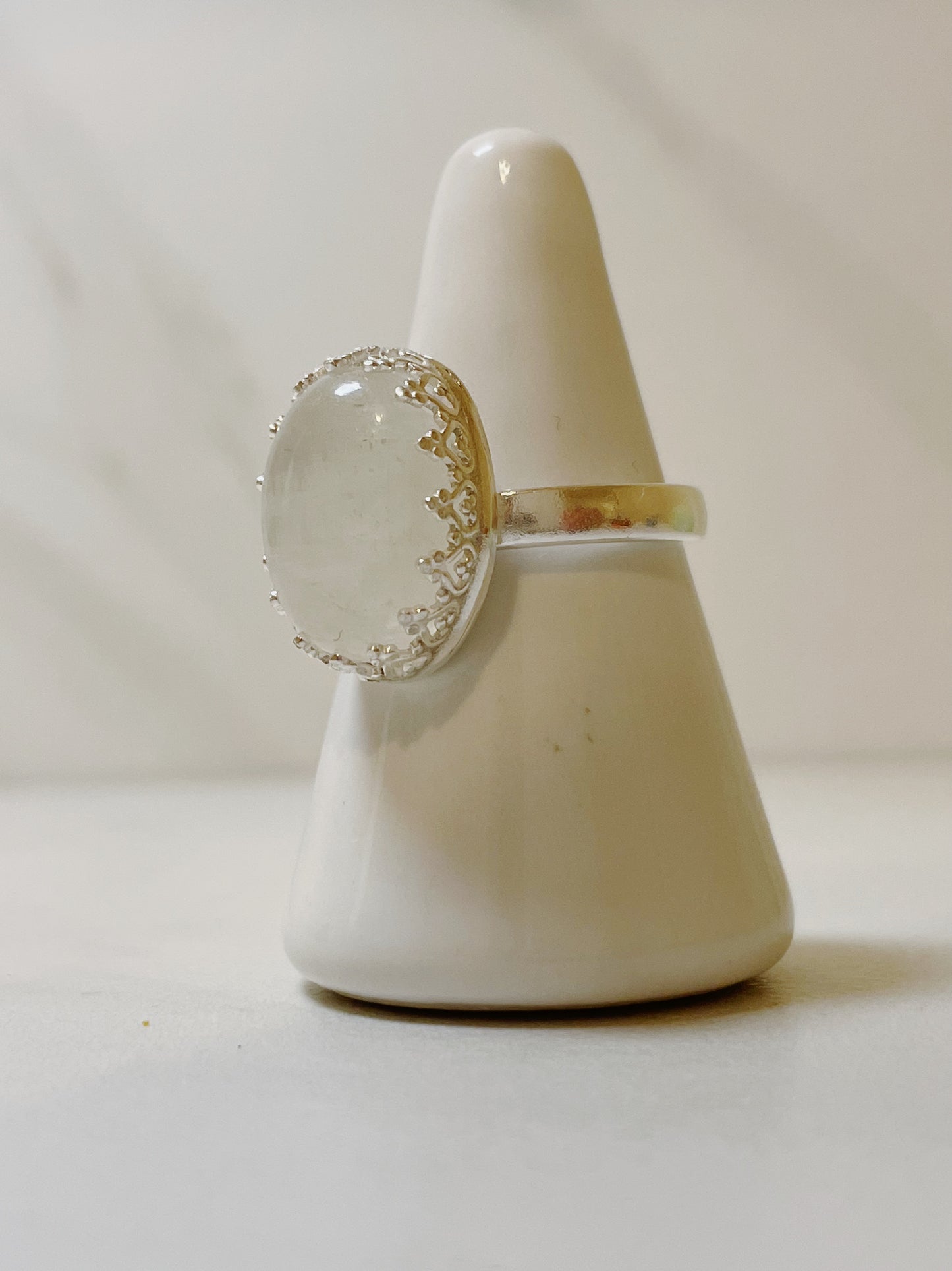 Crown Moonstone Ring Size 8.75