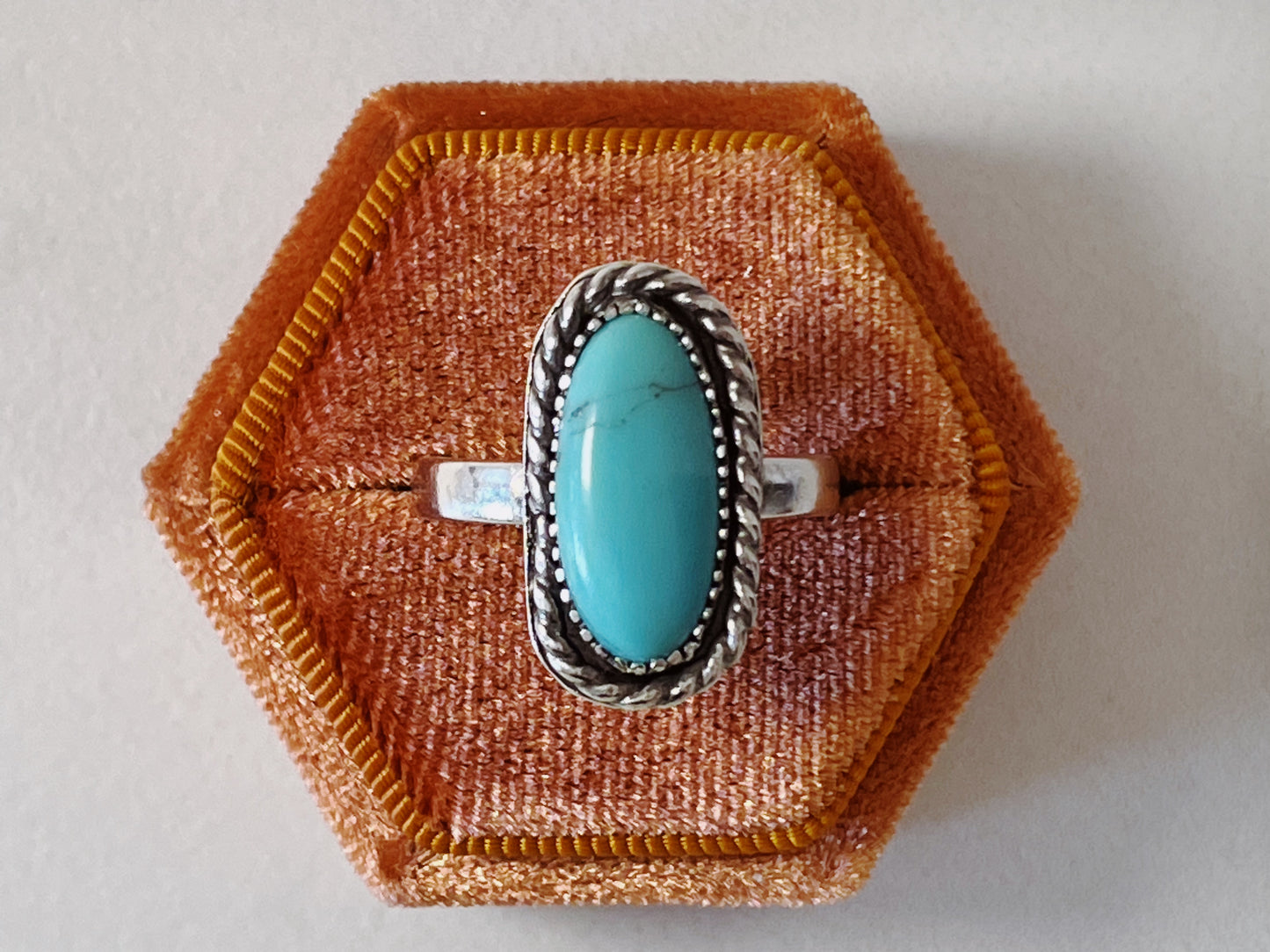 Oval Turquoise Ring Size 9