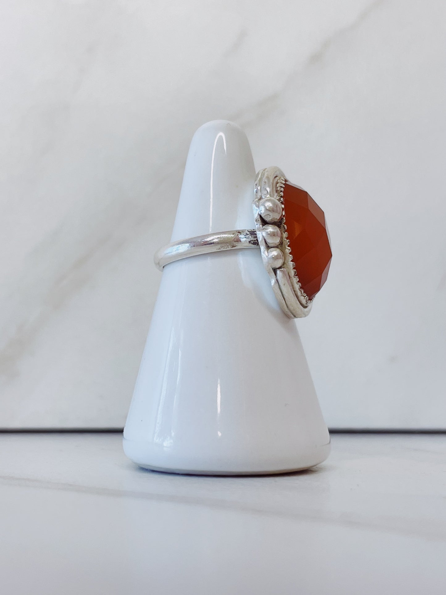 Carnelian Sterling Silver Ring Size 6