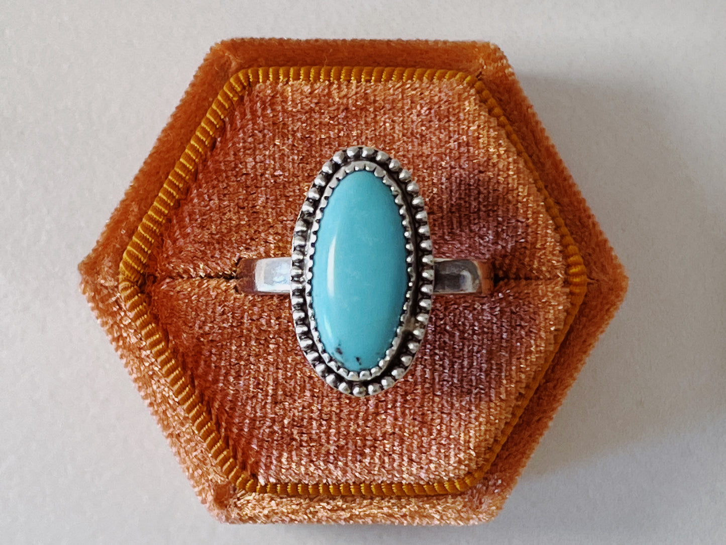 Oval Turquoise Ring Size 10