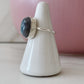Serrated Bezel Labradorite Ring Size 6