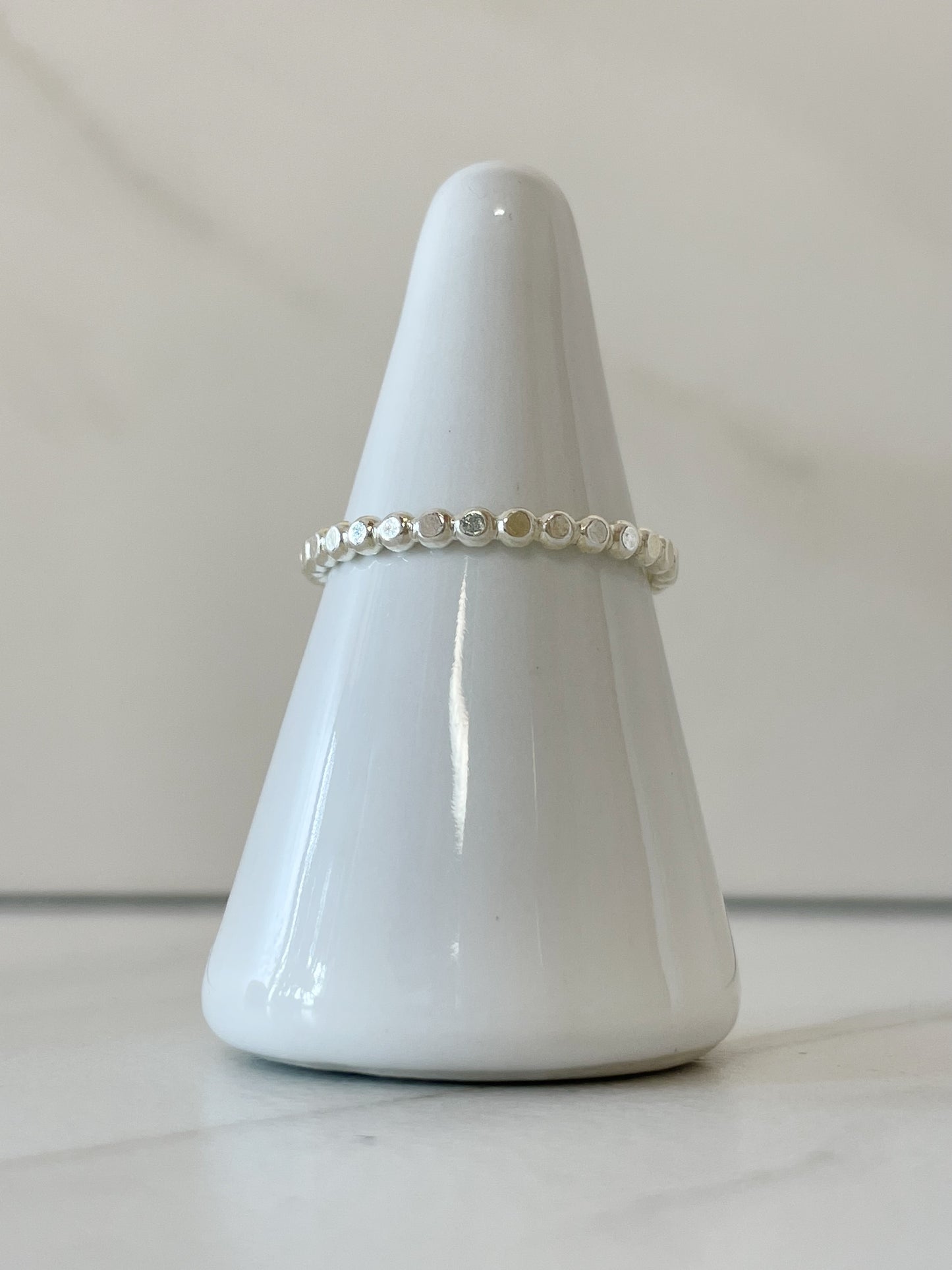 Sterling Silver Dot Bead Stacker Rings