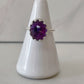 Sterling Silver Crown Amethyst Ring Size 7