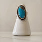 Genuine Oval Turquoise Ring with Dot Embellishment Size 5