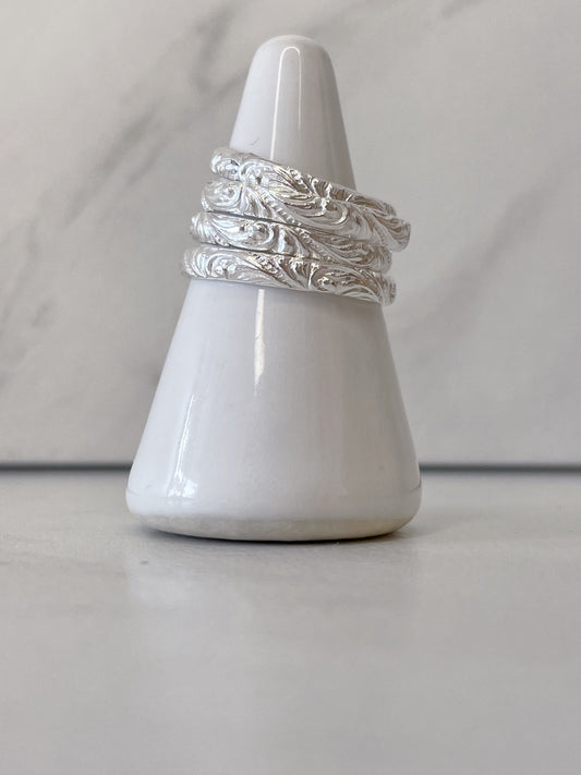 Filigree Patterned Sterling Silver Band