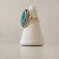 Genuine Oval Turquoise Ring with Rope Embellishment Size 5.75