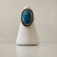 Genuine Oval Turquoise Ring with Rope Embellishment Size 5.75