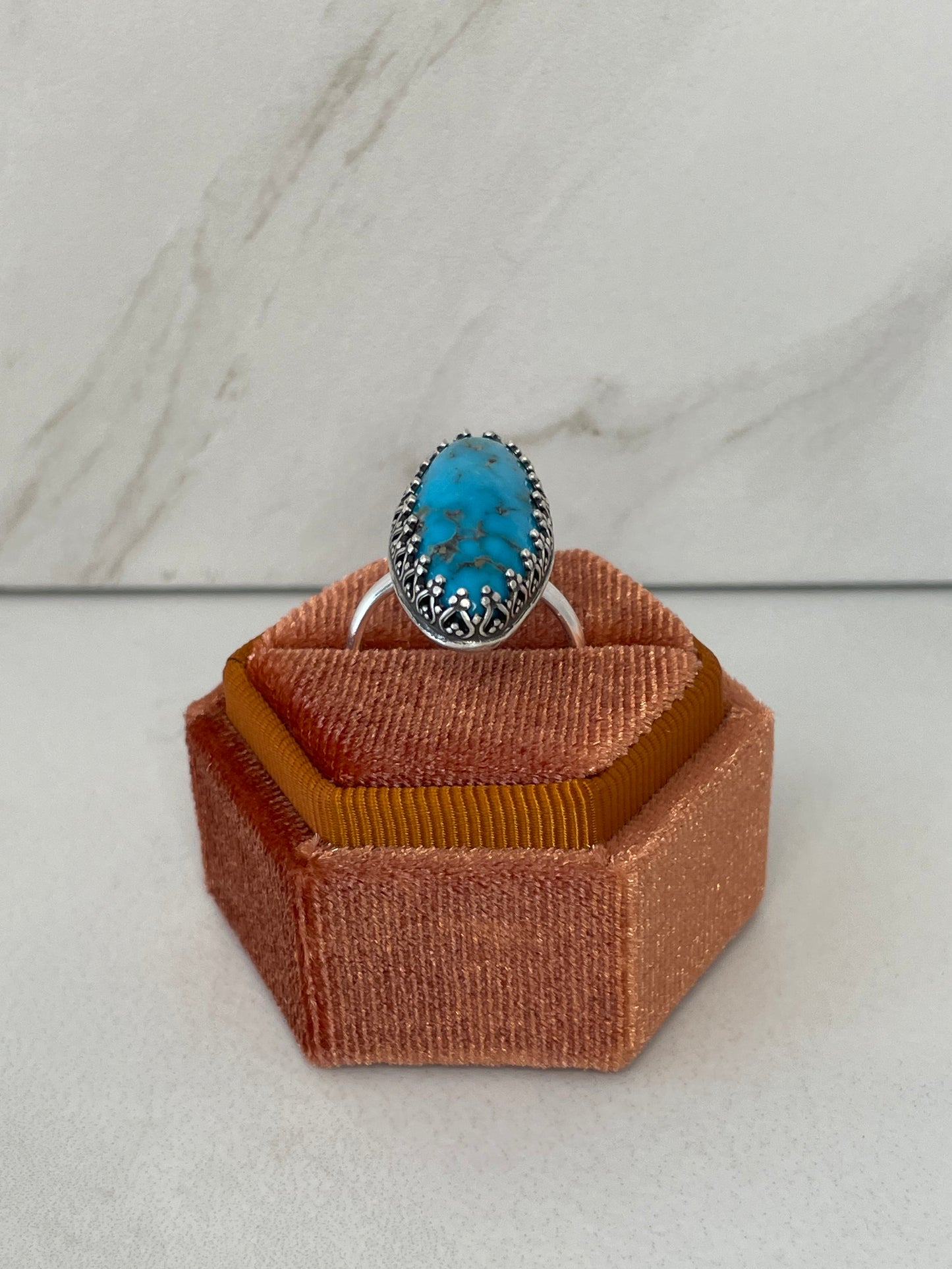 Morenci Turquoise Sterling Silver Ring Size 7