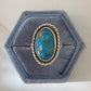 Genuine Oval Turquoise Ring with Rope Embellishment Size 5.75