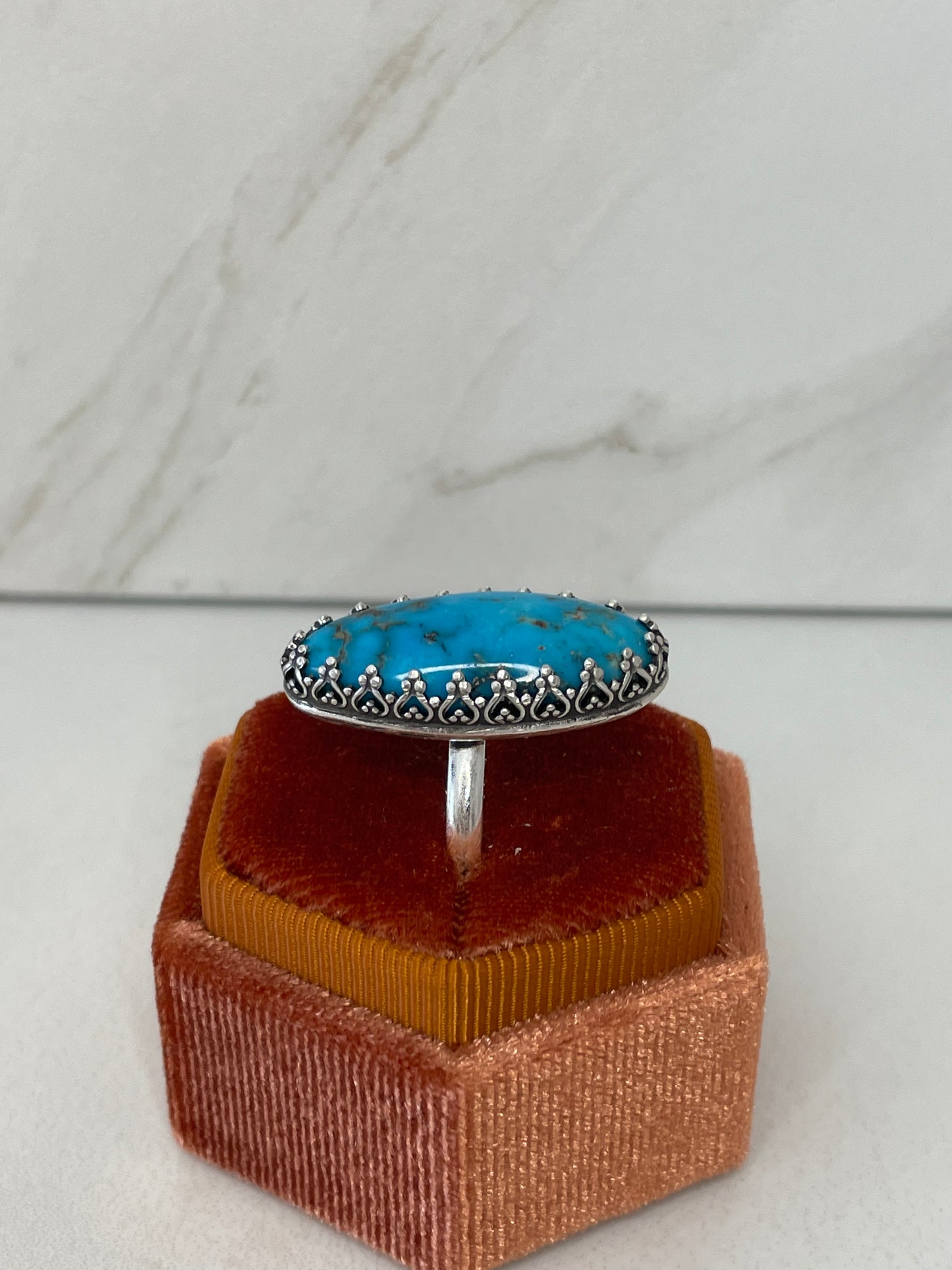 Morenci Turquoise Sterling Silver Ring Size 7