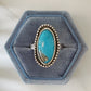 Genuine Oval Turquoise Ring with Dot Embellishment Size 5