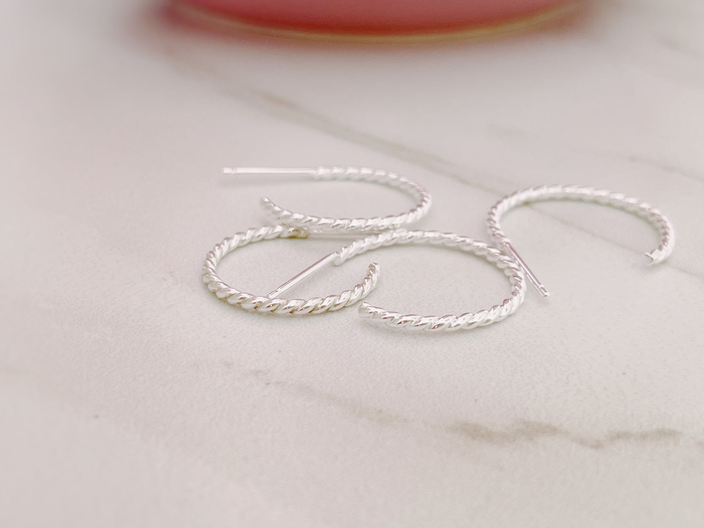 Sterling Silver Rope Hoops